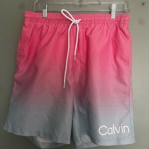 Calvin Klein Pink and Gray Ombre Men's Shorts